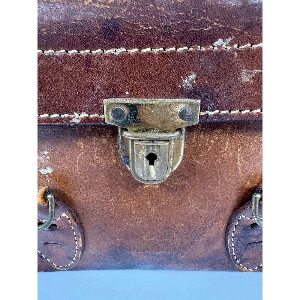 Vintage Perrin California No. 206 Leather Camera Bag Utility Case Brown Patina